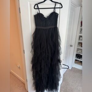 Black Tulle Ruffle Hi-lo Dress NWT